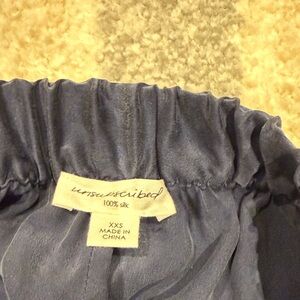 Unsubscribed Women's Wide Leg Silk Pants - Blue